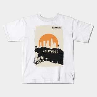 Los Angeles Hollywood Minimal Travel Poster Kids T-Shirt